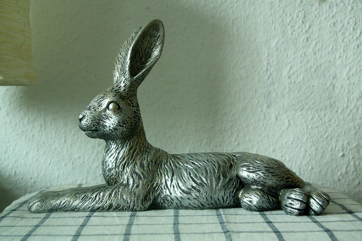 Großer Hase Rabbit Silber 